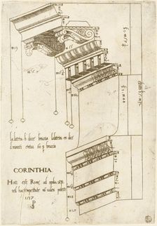 Entablature from the Basilica Ulpia, Rome, 1537. Creator: Master PS