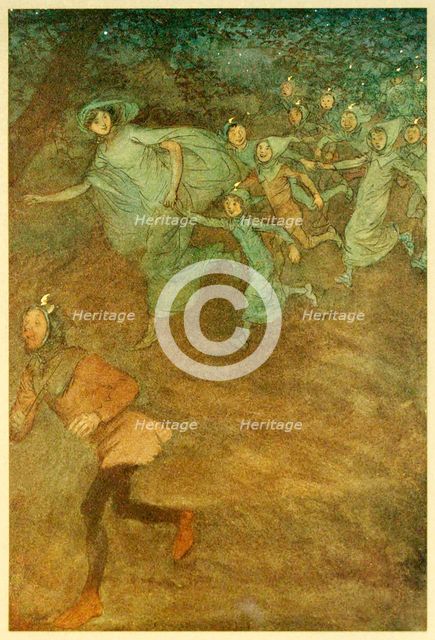 Enter Sir Hugh Evans, Anne Page, and others, from The Merry Wives of Windsor, 1910. Creator: Hugh Thomson (1860 - 1920).