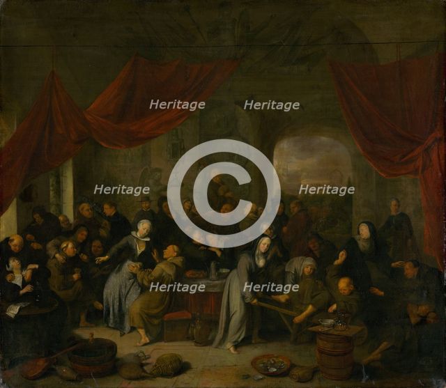 Entertainment of the monks, 1680-1700. Creator: Richard Brakenburgh.