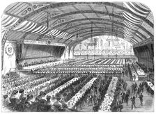 Entertainment of Her Majesty's Ministers in the Volunteer Drill-Hall at Bristol, 1868. Creator: Unknown