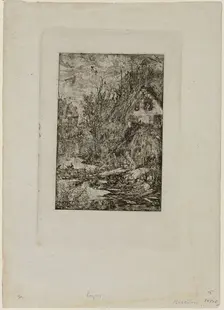 Entering a Village, from Revue Fantaisiste, 1861. Creator: Rodolphe Bresdin