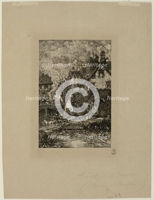 Entering a Village, from Revue Fantaisiste, 1861. Creator: Rodolphe Bresdin.