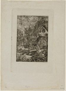 Entering a Village, from Revue Fantaisiste, 1861. Creator: Rodolphe Bresdin