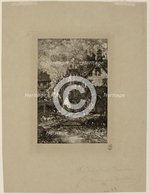 Entering a Village, from Revue Fantaisiste, 1861. Creator: Rodolphe Bresdin.