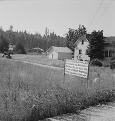Entering main street from the north, Tenino, Thurston County, Western Washington, 1939. Creator: Dorothea Lange