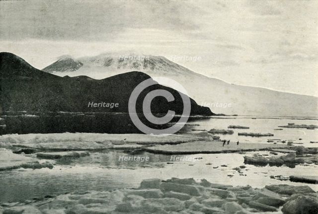 'Entering McMurdo Sound - Cape Bird and Mount Erebus', c1910–1913, (1913). Artist: Herbert Ponting.
