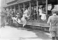 Entering street car ?, between c1910 and c1915. Creator: Bain News Service