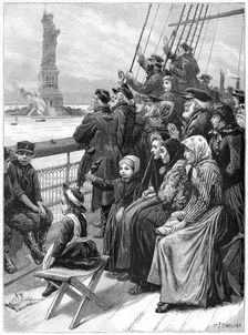Entering the New World 1892. Artist: Charles Joseph Staniland