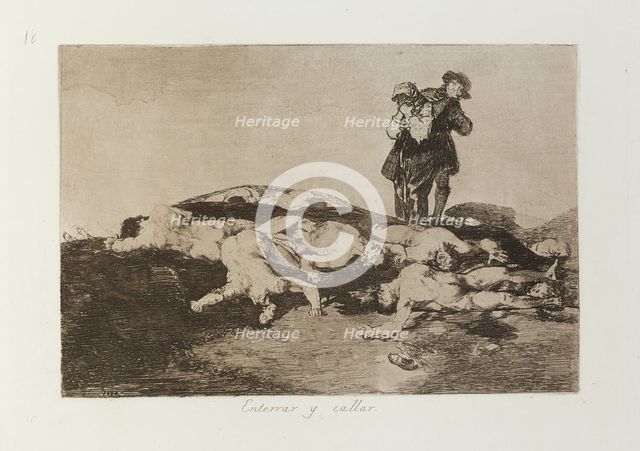 Enterrar y callar.; Los Desastres de la Guerra, Madrid 1863. Creator: Francisco Goya.
