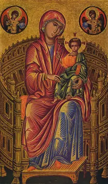 Enthroned Madonna and Child c1260-1280. Byzantine school