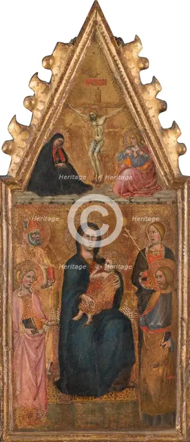 Enthroned Madonna and Child with four saints..., c1380-1395. Creators: Cristoforo di Bindoccio, Meo di Pero.