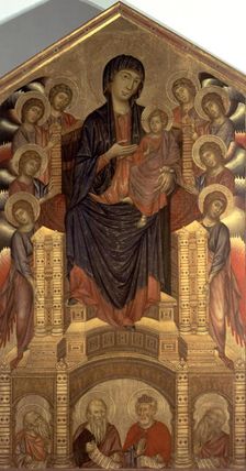 Enthroned Madonna c. 1280 - 1285 (restored in 1997), work by Cimabue