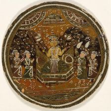 Enthroned and Crowned Buddha Holding Lotuses, King of the Buddha Suit..., 19th century. Creator: Unknown