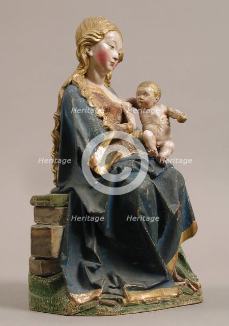 Enthroned Virgin with Nursing Child, German, Late 15th century. Creator: Unknown.