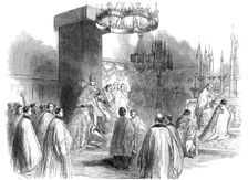 Enthronization of Cardinal Wiseman, in St. George's Church, Lambeth, 1850. Creator: Unknown