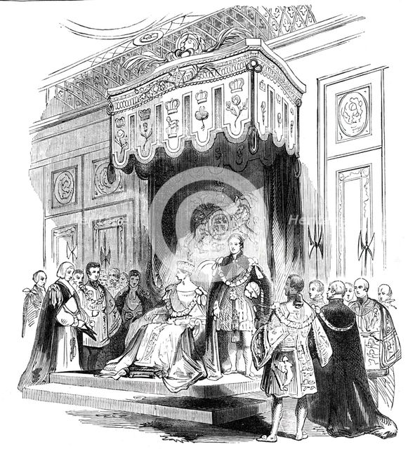 Enthronization of the Queen as Sovereign of the Order of the Garter, 1844. Creator: Stephen Sly.