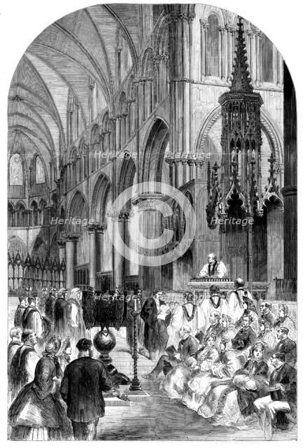 Enthronisation of the Most Rev. Dr. Charles Thomas Longley, Lord Archbishop of Canterbury..., 1862. Creator: Unknown.