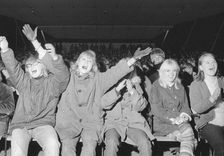 Enthusiastic fans at a pop concert, Landskrona, Sweden, 1967