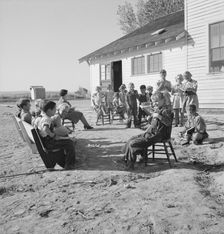 Entire enrollment of Lincoln Bench School, near Ontario, Oregon, Malheur County, 1939. Creator: Dorothea Lange