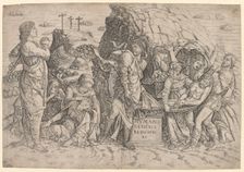 Entombment, c. 1509. Creator: Giovanni Antonio da Brescia (Italian, 1450-1530)