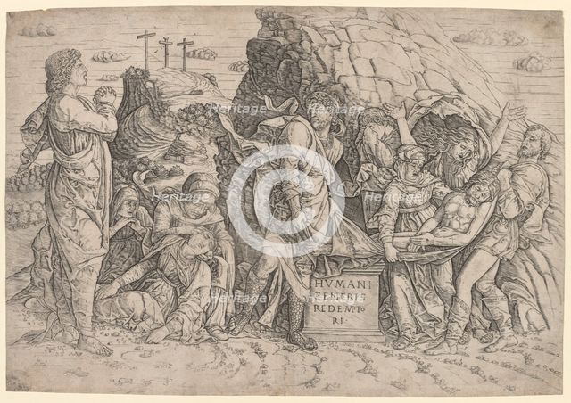Entombment, c. 1509. Creator: Giovanni Antonio da Brescia (Italian, 1450-1530).