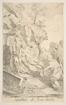 Entombment of Christ.n.d. Creators: Claude Gillot, Jacques Gabriel Huquier