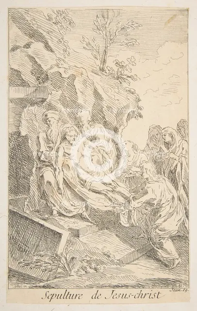 Entombment of Christ.n.d. Creators: Claude Gillot, Jacques Gabriel Huquier.
