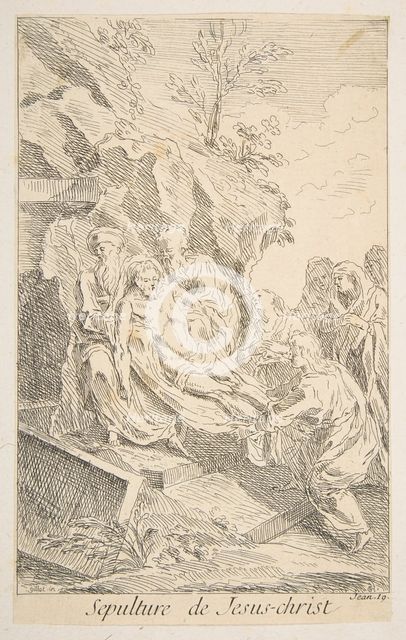Entombment of Christ.n.d. Creators: Claude Gillot, Jacques Gabriel Huquier.