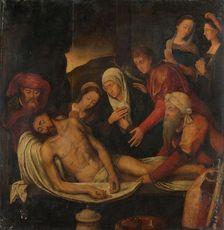 Entombment of Christ with Joseph of Arimathea and Nicodemus, Mary Magdalene, the Virgin and Saint Jo Creator: Anon