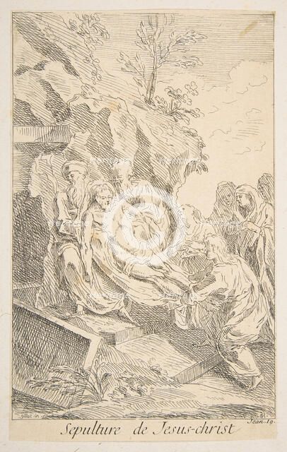 Entombment of Christ.n.d. Creators: Claude Gillot, Jacques Gabriel Huquier.