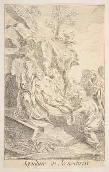 Entombment of Christ.n.d. Creators: Claude Gillot, Jacques Gabriel Huquier