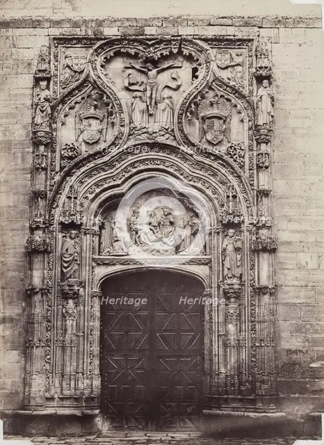 Entrance, Church of Santa Cruz, Segovia, between 1880 and 1890. Creator: Juan Laurent.