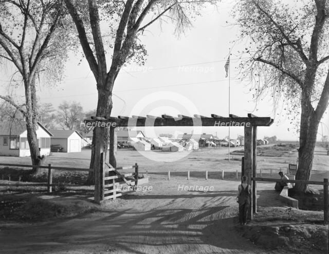 Entrance and view of Kern migrant camp, California, 1936. Creator: Dorothea Lange.