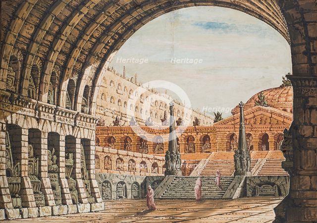 Entrance arch with obelisks. Creator: Basoli, Antonio (1774-1843).
