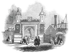Entrance gateway, Lincoln's Inn Fields, 1845. Creator: Unknown