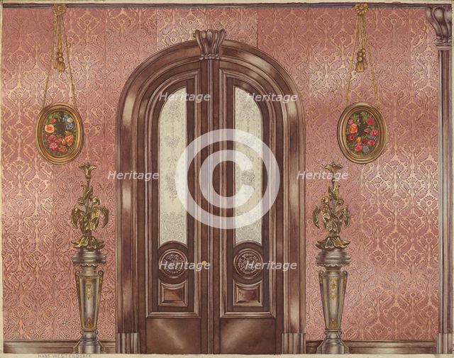 Entrance Door, c. 1939. Creator: Hans Westendorff.