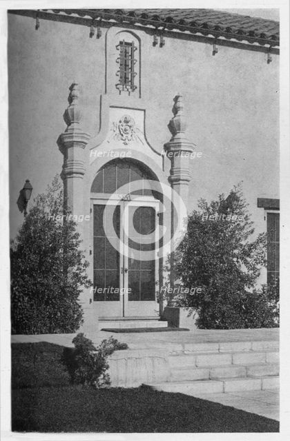 Entrance detail, Los Angeles Tennis Club, Los Angeles, California, 1925. Artist: Unknown.