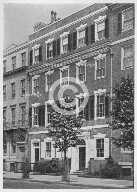 Entrance front, house of Miss Anne Morgan, Sutton Place, New York City, 1924. Artist: Unknown.