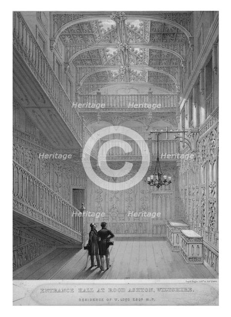 'Entrance Hall at Rood Ashton, Wiltshire', mid 19th century. Artist: Day & Haghe.