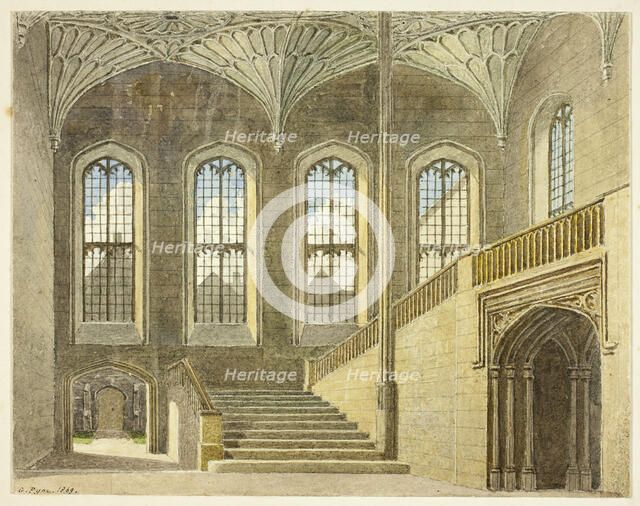 Entrance Hall, Christchurch, Oxford, 1869. Creator: George Pyne.