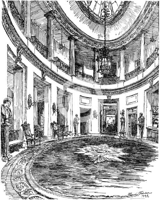 Entrance hall of the RAC clubhouse, Pall Mall, London, 1946. Artist: Hanslip Fletcher