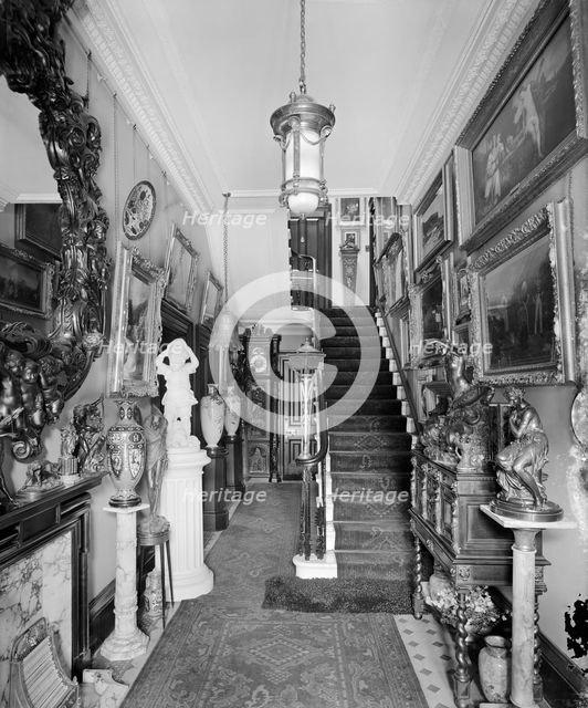 Entrance hall, Park Lea, Fulwood Park, Aigburth, Liverpool, Merseyside, 1916. Creator: Henry Bedford Lemere.