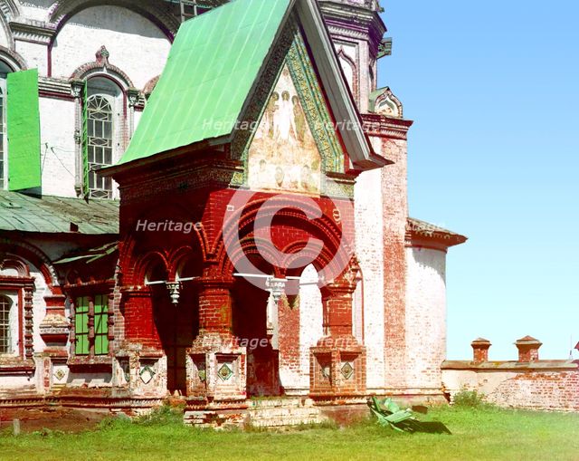 Entrance into the Church of Saint John Chrysostom (from the southwest), Yaroslavl, 1911. Creator: Sergey Mikhaylovich Prokudin-Gorsky.