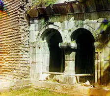 Entrance into the Timotis-Ubanskii Monastery..., between 1905-1915. Creator: Sergey Mikhaylovich Prokudin-Gorsky