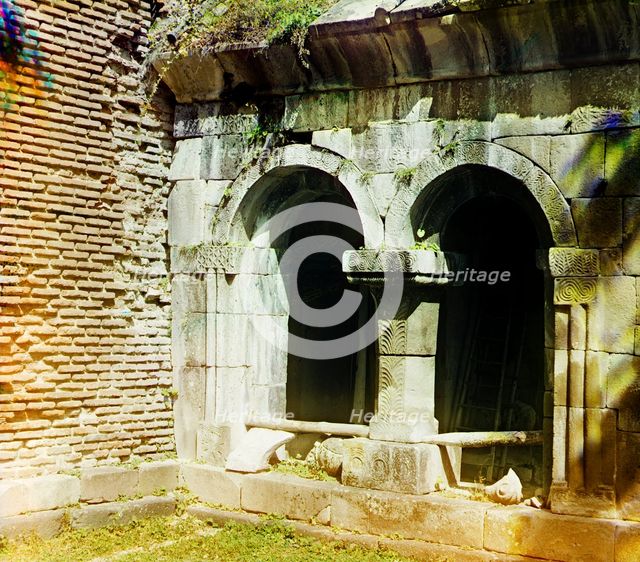 Entrance into the Timotis-Ubanskii Monastery..., between 1905-1915. Creator: Sergey Mikhaylovich Prokudin-Gorsky.
