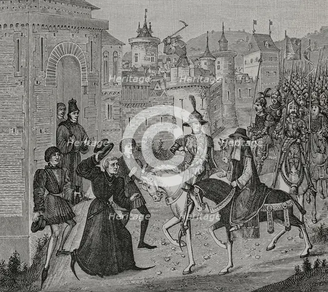 Entrance into Avignon of King Louis VIII of France and the papal legate...12 Sep 1226 (1877).  Creator: Unknown.