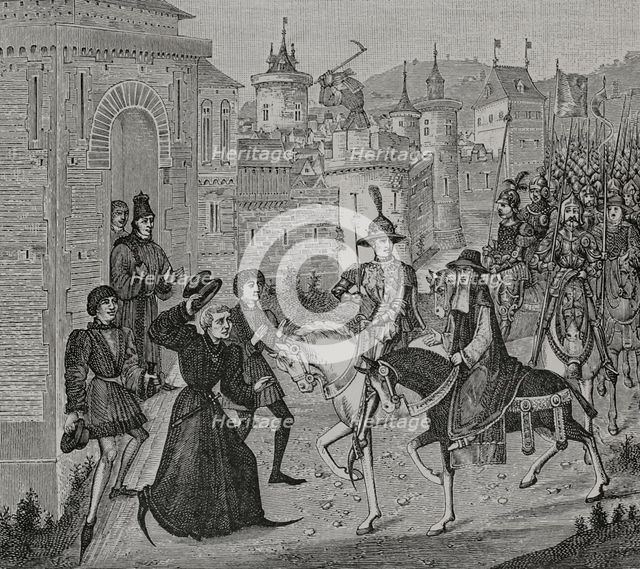 Entrance into Avignon of King Louis VIII of France and the papal legate...12 Sep 1226 (1877).  Creator: Unknown.