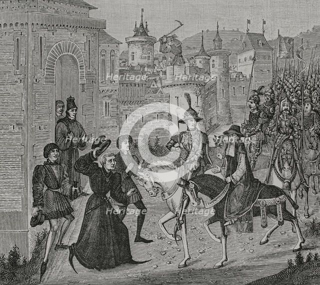 Entrance into Avignon of King Louis VIII of France and the papal legate...12 Sep 1226 (1877).  Creator: Unknown.