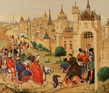 Entrance into Paris on 20 June 1389 of Isabella of Bavaria (1370-1425), Queen consort of France,1877 Creator: Franz Kellerhoven
