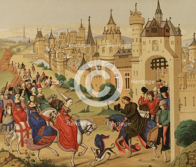 Entrance into Paris on 20 June 1389 of Isabella of Bavaria (1370-1425), Queen consort of France,1877 Creator: Franz Kellerhoven.